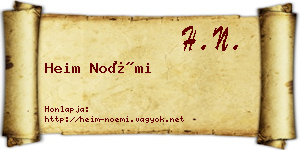 Heim Noémi névjegykártya